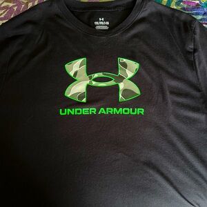 Under Armour Black Tee with Vibrant Green Logo